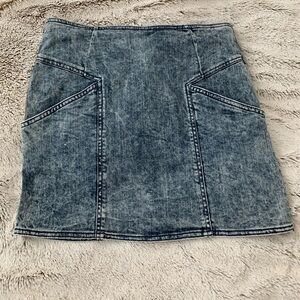 LF Distressed Denim Mini Skirt